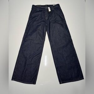 NWT Banana Republic Women's High Rise Wide Leg Jeans Dark Wash, Petite Sz 30/10